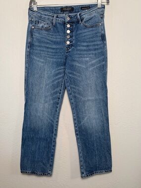 Judy Blue Slim Straight Rigid Look Jeans | Exposed Button Fly | Size 7/28